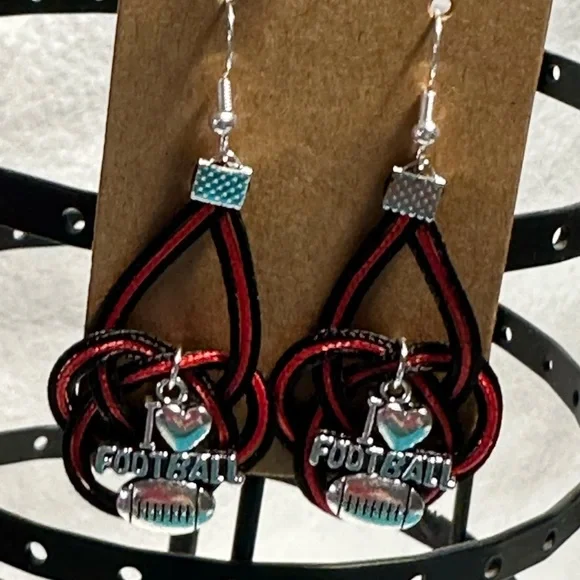 Handmade Football Fan Edition Paracord Earrings - Picture 2 of 3